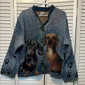 Sugar Street Weavers vintage dog sweater Sz L great condition!